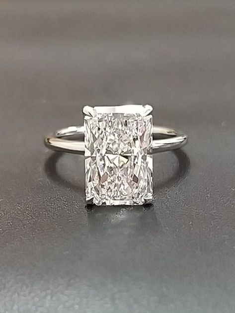 Elongated Radiant Cut, Elongated Radiant, Vs1 Diamond, Measure Ring Size, Types Of Diamonds, Radiant Diamond, Engagement Ring Cuts, Radiant Cut, Diamond Solitaire Engagement Ring