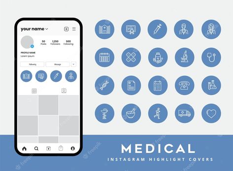 Premium Vector | Set of medical icons for instagram story highlight covers Pharmacy Instagram Highlight, Pharmacy Symbol, Medical Instagram, Doctor Insta, Frame Instagram, Medical Sign, Social Media Icons Vector, Instagram Design Layout, Instagram Blogging