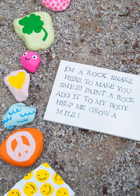 How to Make a Rock Snake | Handmade Charlotte Community Rock Snake, Snake Rock Painting, Rock Snake, Outreach Ideas, Rainy Day Crafts, Classroom Strategies, Kid Friendly Crafts, Handmade Charlotte, Rock Gardens