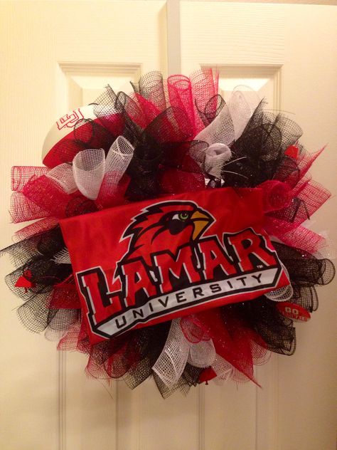 Lamar University  Http://www.susiesdesigns.net Lamar University, University Graduation, College Stuff, Education College, Graduation Ideas, 2024 Vision, So Adorable, School Spirit, 4th Of July Wreath