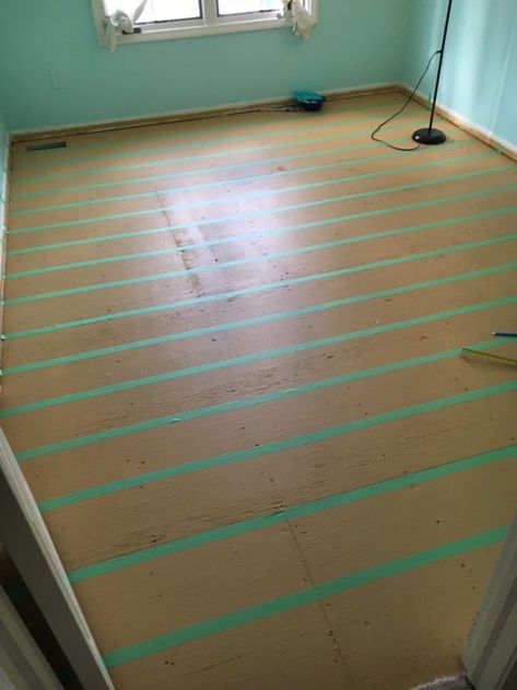 How To Finish Plywood Floors, Stenciled Plywood Floor, Cheap Floor Remodel, How To Paint Subflooring, How To Paint Plywood Floors, Painting Particle Board Floors, Painting Subfloors Plywood, Subfloor Painting Ideas, Diy Subfloor Makeover