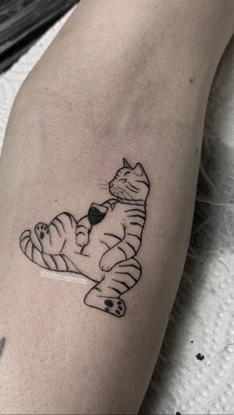 Cat Wine Tattoo, Spooky Cat Tattoo, Wine Tattoo Ideas, Funny Cat Tattoo, Cat Eye Tattoo, Beer Tattoo, Cat Eye Tattoos, Wine Tattoo, Beer Tattoos