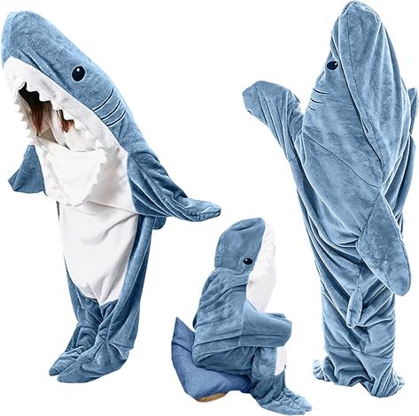 Shark Blanket Hoodie Onesie for Adults and Kids, Cozy Flannel Shark Costume Shark Sleeping Bag Onesie For Adults, Shark Sleeping Bag, Shark Onesie, Shark Blanket, Shark Costume, Shark Blankets, Shark Costumes, Shark Hoodie, Cozy Pajamas