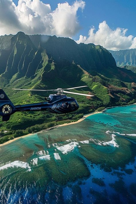 Take to the Skies with Helicopter Tours in Hawaii 🚁✨ Experience the breathtaking landscapes of Hawaii from above. Enjoy panoramic views of volcanoes, waterfalls, and lush forests with a thrilling helicopter tour. 🌿🇺🇸 #HelicopterTour #HawaiiAdventure #AdventureTravel #AerialViews Hawaii Helicopter Tour, Hawaii Adventures, Hawaii Volcano, Helicopter Tour, Travel Agency, Aerial View, Volcano, Helicopter, Adventure Travel