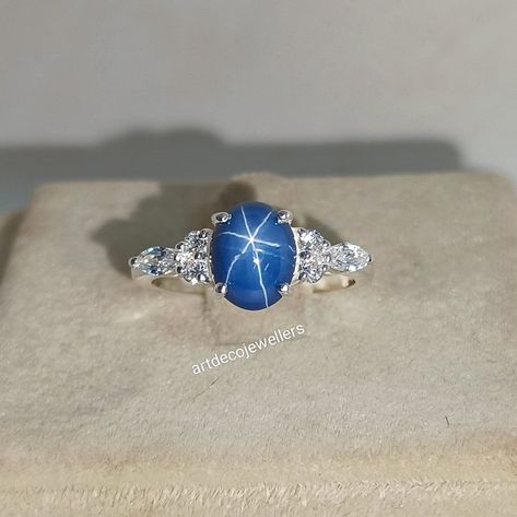 Excited to share the latest addition to my #etsy shop: Vintage Blue Star Sapphire Engagement Ring, Star Gemstone, Lindy Star Ring, 925 Sterling Silver, oval gemstone, Gift for Her https://etsy.me/3OtXYYH #stone #ethicalgemstones #oval #cathedral #prong #artdeco #no #wh Star Sapphire Ring Vintage, Star Sapphire Engagement Ring, Star Sapphire Stone, Star Sapphire Ring, Blue Star Sapphire, Dream Engagement, Star Sapphire, Dream Engagement Rings, Sapphire Engagement Ring