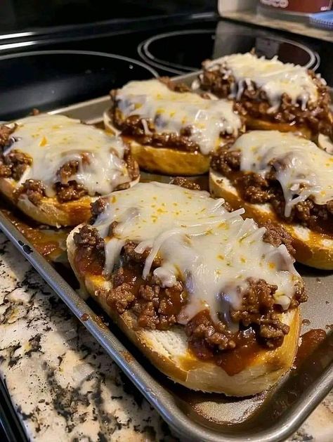 Smokey Sloppy Joe And Provolone, Mini Crockpot, Sloppy Joes Sandwich, Sloppy Joe Sauce, Open Faced Sandwich, Texas Toast, Jamie Oliver Recipes, Sloppy Joe, Grandmas Recipes