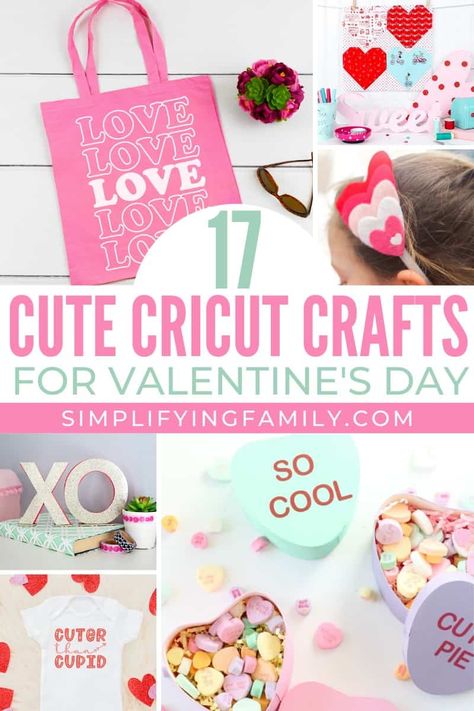 Want to make some cute home decor or homemade gifts for Valentine's Day? These Valentine's Day Cricut crafts are easy to make and perfect to show some love. #cricutcrafts #valentinesday #valentinescrafts Valentine's Cricut Projects, Cricut Valentine Ideas, Cricut Valentines Projects, Punny Valentines, Unicorn Valentine, Valentine's Day Crafts For Kids, Valentine Projects, My Funny Valentine, Diy Valentines Gifts