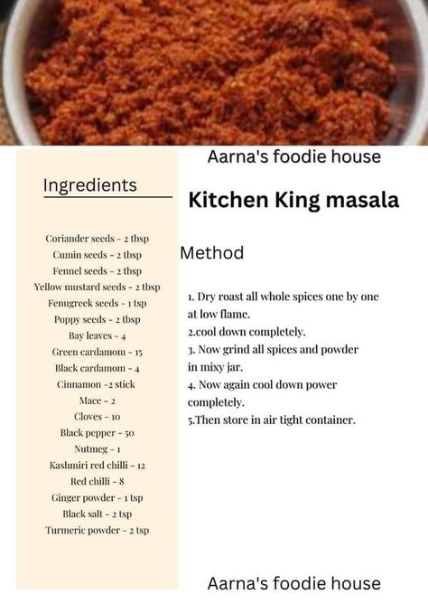 Podi Recipe, Masala Powder Recipe, Spice Blends Recipes, Homemade Sauce Recipes, Spice Mix Recipes, Masala Spice, Homemade Spice Blends, Paste Recipe, Vegetarian Snacks Recipes