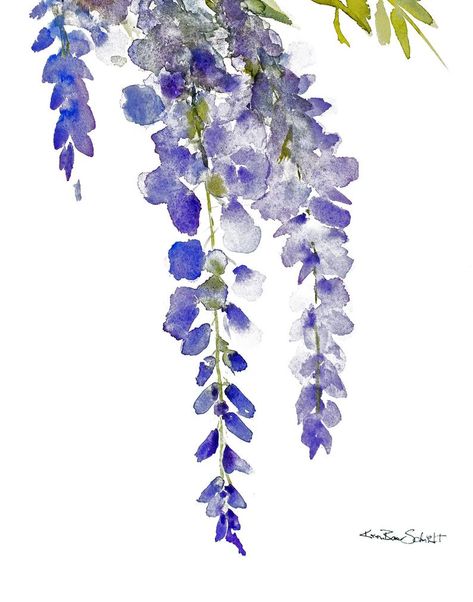 Purple Blue Flowers, Seashore Paintings, Contemporary Botanical Art, Wisteria Vine, Purple Flowers Garden, Beach House Wall Art, Purple Flowers Wallpaper, Sumi E, Photo Wall Art