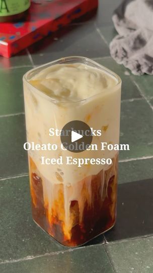 52K views · 2.6K reactions | Starbucks Copycat Oleato Golden Foam Iced Espresso 

Once I saw this on the menu I had to try it. To be honest the Starbucks version was way too sweet for me. So, I wanted to create a better for you recipe at home. 

1/4 cup heavy cream
2 tbsp 2% milk 
1 tbsp vanilla syrup 
1 tbsp extra virgin olive oil 
2 shots of espresso

Add the cream, milk, and vanilla to a mixing glass and froth using a hand mixer. Once foam starts to form in the olive oil, mix it. Pour espresso over ice and top with the golden foam. 

Vanilla syrup -
1/2 cup water
1/2 cup sugar
1 tsp vanilla extract

Combine in a saucepan over low heat and simmer until sugar dissolves. Remove from heat and let cool.

.
.
.
#starbucks #starbucksrecipes #starbuckscopycat #latte #icedespresso #coffeeathome Oleato Golden Foam, Starbucks Oleato Recipe, Oleato Starbucks Drink, How To Makw, Iced Espresso, Homemade Coffee Drinks, Coffee Recipes Starbucks, Lavender Syrup, Homemade Coffee