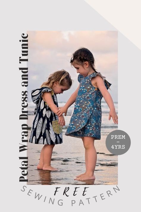 Toddler Dress Pattern Free, Girls Dress Pattern Free, Toddler Sewing Patterns, Wrap Dress Sewing Patterns, Toddler Dress Patterns, Girls Clothes Patterns, Wrap Dress Pattern, Girls Dress Sewing Patterns, Dress Patterns Free