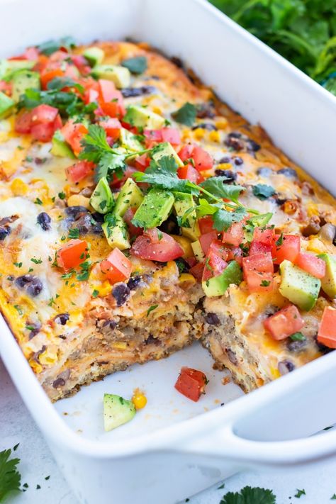 Corn Tortilla Breakfast, Tortilla Breakfast Casserole, Salsa Eggs, Tortilla Breakfast, Egg Breakfast Casserole, Buffet Brunch, Breakfast Casserole With Bread, Mexican Breakfast Casserole, Mexican Brunch