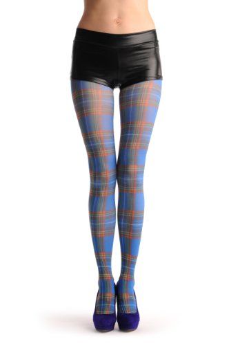 Blue Checkered Print - Blue Printed Geometrical Tights Checkered Tights, Colored Tights, Printed Tights, Checkered Print, Blue Checkered, Vintage Hippie, Fashion Styles, Amazon Fashion, What I Wore