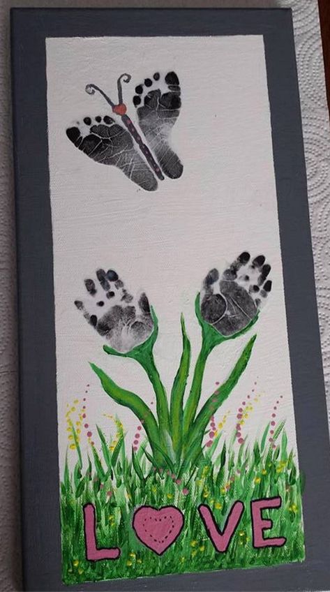 Butterfly Hand & Footprint Art Butterfly Footprints, Hand Print Art, Baby Art Crafts, Footprint Craft, Animal Craft, Baby Art Projects, Footprint Crafts, Nurse Stuff, Hand Prints