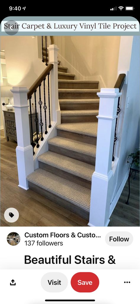 Stairway Flooring Ideas, Stairs With Carpet And Wood, Baseman Ideas, Stairway Flooring, Wood And Carpet Stairs, Stairs Flooring, Stairway Gallery, Stairs Carpet, Laminate Stairs