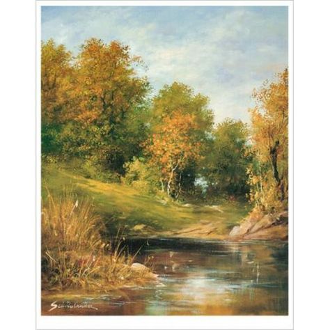 Seurat Paintings, Thomas Kinkade, Buy Wall Art, Watercolor Trees, Autumn Painting, Beautiful Landscape Wallpaper, Online Wall Art, Autumn Landscape, Pastel Art