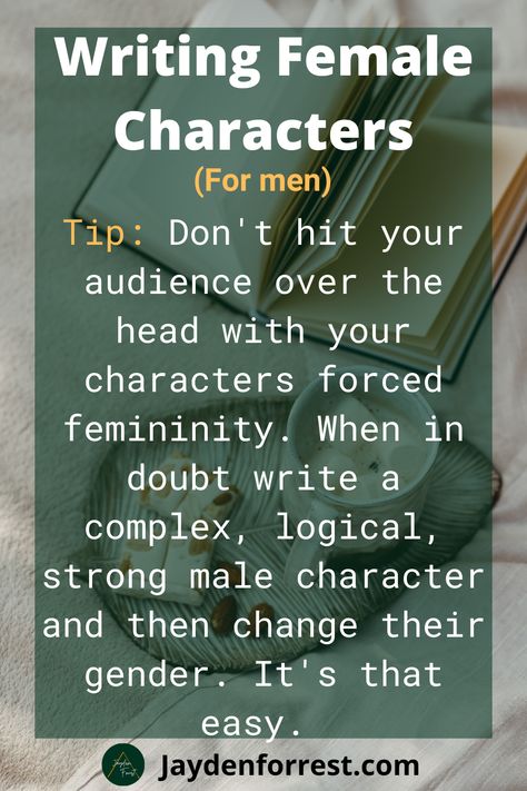 Struggling to write a female character? Here's a place to start. Don't think of it as writing a female, just think of it as writing a character. There is no female personality you have to tap into. Everyone is different and your female protagonists deserve the same freedom. Writing Female Characters, Writing A Character, Writing Hobby, Writing Tutorial, Manga Inspiration, Author Tips, Everyone Is Different, Book Business, Strong Female Characters