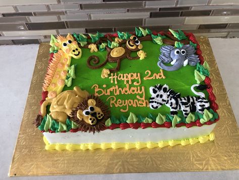 1st Birthday Sheet Cake, Wild One Girls 1st Birthday, Birthday Sheet Cake, Happy Birthday Cake Photo, Wild Birthday Party, Birthday Sheet Cakes, 1st Birthday Party Themes, Safari Birthday Party, Happy 2nd Birthday