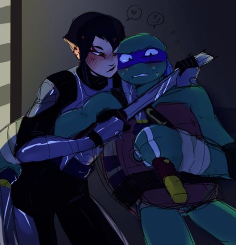 Karai and Leo. Leo X Karai Comic, Leo X Karai Fanart, Leo And Karai Tmnt 2012, Tmnt Legends, Leo X Karai, Leo And Karai, We Bare Bears Human, Mestre Splinter, Tmnt Girls