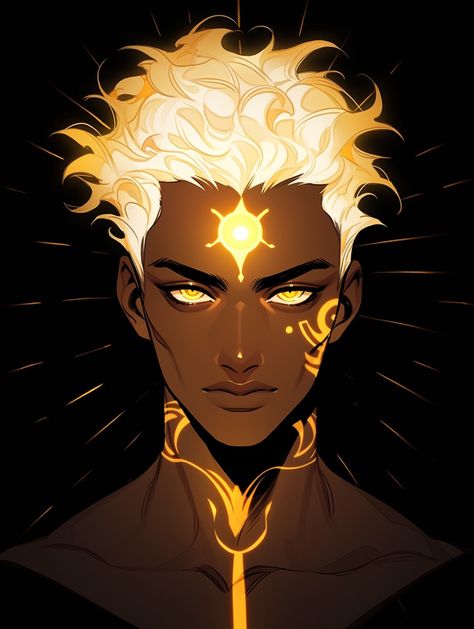 Lion Man Character Design, Sun Based Character Design, Sun Magic Art, Sun God Character Design, Sun And Moon Character Design, Dnd Angel, Sun God Art, Sun Character Design, Cosmic Oc