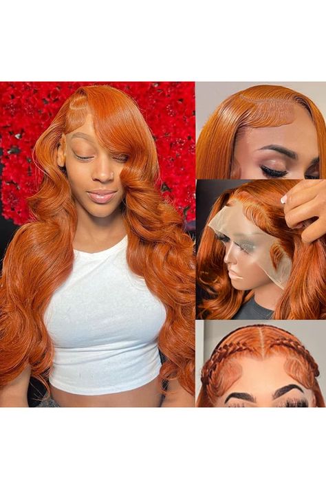 KeaBalo Ginger Orange Lace Front Wigs Human HairPre Plucked with Baby Hair Body Wave 13x4 HD Lace Frontal Wigs Human Hair Colored 150% Density Brazilian 88J Wigs for Women 22 Inch Ginger Hair Dyed, Human Hair Color, Lace Frontal Wigs, Glam Makeup Look, Pretty Braided Hairstyles, Lace Front Wigs Human Hair, Girls Hairstyles Braids, Colored Wigs, Wigs Human Hair