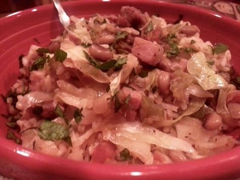 Cabbage & Black-Eyed Pea Jambalaya | Seasons to Seasonings Black Eyed Peas Sausage, Black Eyed Pea Jambalaya, Cabbage And Black Eyed Peas Recipe, Cabbage Jambalaya, Ham Cabbage, Black Eyed Peas Recipe, Holiday Weight Gain, Holiday Weight, Black Eyed Pea