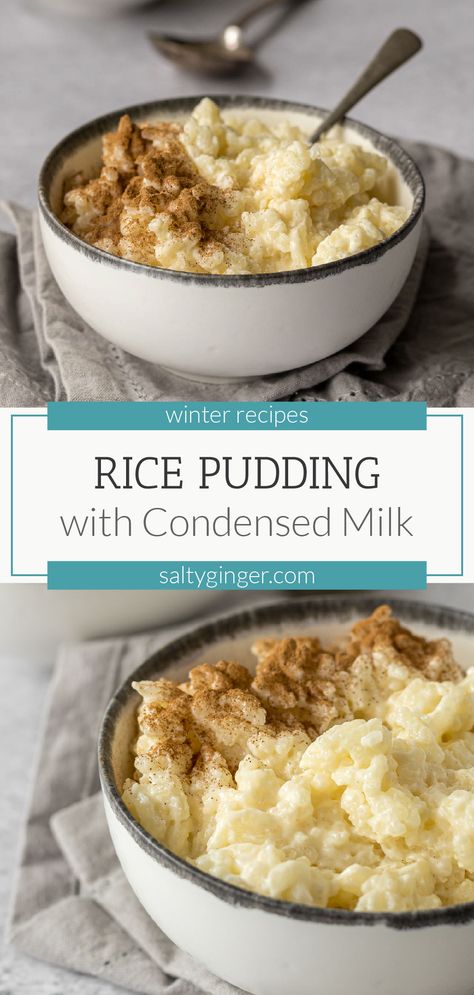 Rice pudding in a bowl sprinkled with cinnamon. Rice Custard Pudding Recipe, Rice Pudding No Egg, Condensed Milk Rice Pudding, Rice Pudding Recipe With Condensed Milk, Rice Pudding With Condensed Milk, Basmati Rice Pudding, Pudding With Condensed Milk, Crockpot Rice Pudding, Stovetop Rice Pudding