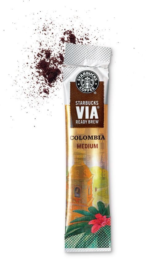 Starbucks VIA Ready Brew Instant Coffee - Package of 3  $2.95 Instant Drink Packaging, Coffee Sachet Packaging Design, Instant Coffee Packaging, Coffee Sachet, Ristretto Coffee, Starbucks Malaysia, Starbucks Peppermint Mocha, Coffee Package, Coffee Sachets