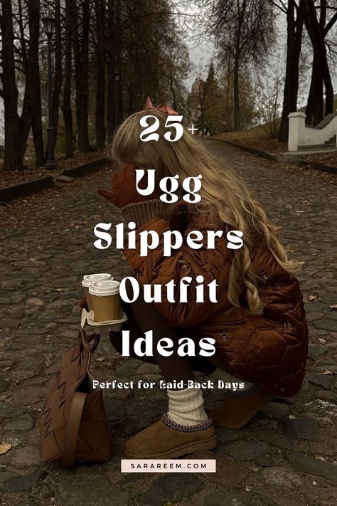 Looking for the perfect Ugg Slippers Outfit inspo? Get ready to stay comfy, cute, and cozy this fall and winter 2024 season with these chic, trendy outfit ideas! Whether you're into black leggings, a baddie look, or the cozy vibes of the Tasman platform and Scuffette slippers, we’ve got you covered. From fuzzy and fluffy Uggs to pink, tan, and grey styles, these Ugg slippers outfit ideas are the ultimate in casual, laid-back fashion. Clog Outfit Winter, Ugg Clogs Outfit, Ugg Clog, Ugg Slippers Outfit, Clog Outfits, Black Ugg Slippers, Suede Jacket Outfit, Comfy Airport Outfit, Ugg Clogs