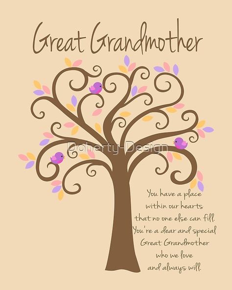 Great Grandmother print with love from the Great Grandchildren with birds • Millions of unique designs by independent artists. Find your thing. Grandma Birthday Quotes, Grandma Diy, Diy Gifts For Grandma, Grandma Birthday Card, Grandmother Quotes, Grandparents Quotes, Grandma Quotes, Birthday Card Sayings, Diy Gifts For Mom