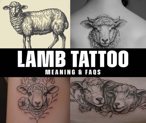 What is the hidden meaning behind a lamb tattoo? American Traditional Lamb Tattoo, Lamb Tattoo Design, Lamb Tattoo, Knuckle Tattoos, God Tattoos, Text Tattoo, Healing Tattoo, Realism Tattoo, Flower Tattoo Designs