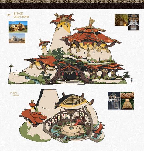 The Legend of Zelda fan art by Ziggy Zhu - The Art Showcase Kakariko Village, Building Concept, Arte Cyberpunk, Game Concept Art, Scene Design, A Frog, Fantasy Concept Art, Prop Design, 판타지 아트