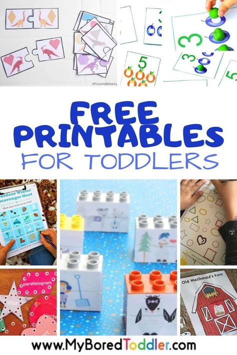 Simple and Fun Free Printables for Toddlers featured at My Bored Toddler - free educational printables for toddlers - one year olds, two year olds, three year olds - great for homeschooling or totschooling. #myboredtoddler #toddleractivity #toddleractivities #freeprintable #printables #homeschooling #homeschool #preschool Laminated Activities For Toddlers, Free Printables For Toddlers, Toddler Printables, Free Educational Printables, Toddler Science Experiments, Science For Toddlers, Camp Games, Activities Printable, Preschool Colors