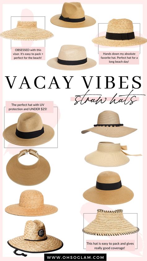 Beach Hats Outfit, Straw Hat Outfit, Casual Straw Hat, Straw Hats Outfit, Hat Outfits Summer, Spring Style Inspiration, Hat Outfits, Vacation Hat, Womens Beach Hat