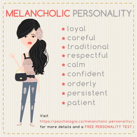 Temperament Types Personality Tests, Melancholy Personality, Temperaments Personality, Personality Infographic, Melancholic Personality, Melancholic Temperament, 4 Temperaments, Temperament Types, Color Personality Quiz