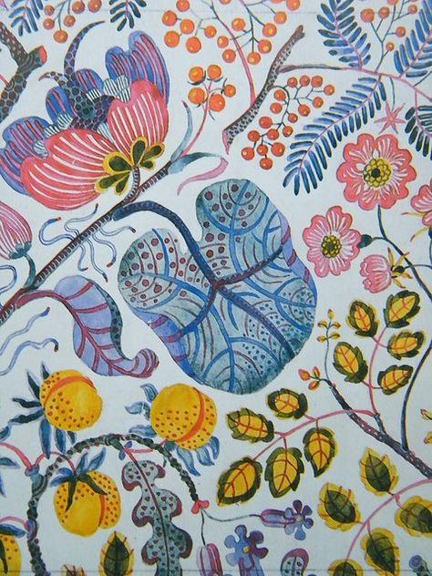 History Illustration, Josef Frank, Textile Designs, Textile Arts, Textile Patterns, Flowers And Leaves, Textile Prints, Surface Pattern Design, Natural History