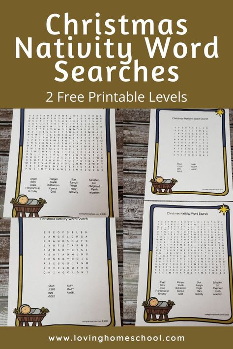 Christmas Nativity Word Search; Two Free Printable Word Searches in Two Levels for Home School, Classroom or even Adult Fun! #freeprintable #wordsearch #freewordsearch #teacherresource #homeschool #lovinghomeschool #christmas #christmaswordsearch #nativitywordsearch #nativity Nativity Word Search, Home School Classroom, Christmas Word Scramble, Kindergarten Party, Free Printable Word Searches, Free Word Search, Halloween Word Search, Christmas Word Search, Hard Puzzles