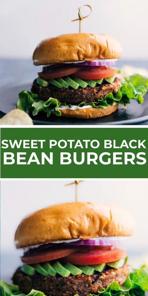 Sweet Potato Black Bean Burger, Sweet Potato Burgers, Sweet Potato Black Bean, Black Bean Burger, Canning Sweet Potatoes, Black Bean Recipes, Bean Burgers, Sweet Potato Black Beans, Black Bean Veggie Burger