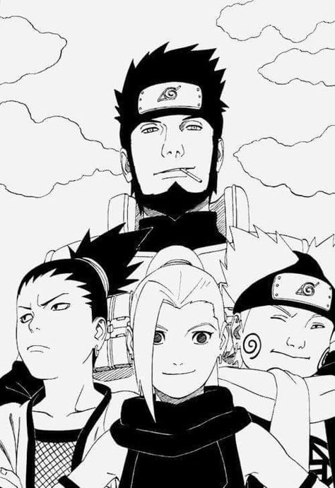 Team 10 ~ InoShikaCho Asuma Shikamaru, Naruto Gaiden, Naruto Sketch, Naruto Teams, Naruto Drawings, Naruto Fan Art, Anime Poster, Naruto Series, Naruto Pictures