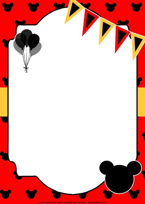 Mickey Mouse Birthday Card, Mickey Mouse Background, Mickey Mouse Birthday Invitations, Mickey Mouse Invitation, Mickey Mouse Invitations, Mickey Mouse Baby Shower, Free Printable Baby Shower Invitations, Baby Shower Party Invitations, Mickey Mouse 1st Birthday