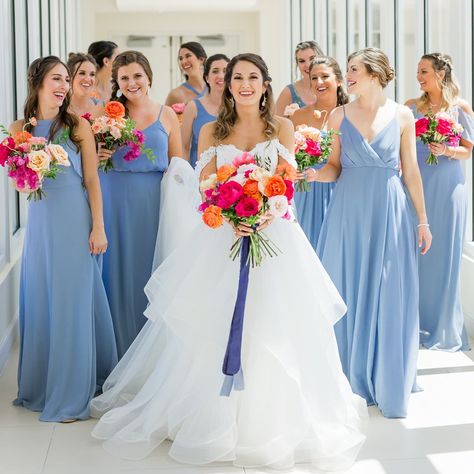 Bridesmaid Dresses Baby Blue, Pale Blue Bridesmaid Dresses, Mismatched Bridesmaid Dresses Blue, Baby Blue Bridesmaid Dresses, Grey Weddings, Light Blue Bridesmaid Dresses, Dusty Blue Bridesmaid, Light Blue Bridesmaid, Wedding Color Pallet