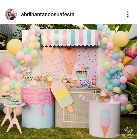 Ice Cream Birthday Party Theme, Diy Candyland, Ice Cream Party Theme, Candy Theme Birthday Party, Candy Themed Party, 2nd Birthday Party For Girl, Candy Land Birthday Party, Fest Temaer, 1st Birthday Girl Decorations