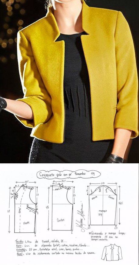 Pola Jaket, Projek Menjahit, Blazer Pattern, Sewing Blouses, Jacket Pattern Sewing, Blouse Pattern Sewing, Diy Sewing Clothes, Clothes Sewing Patterns, Coat Patterns