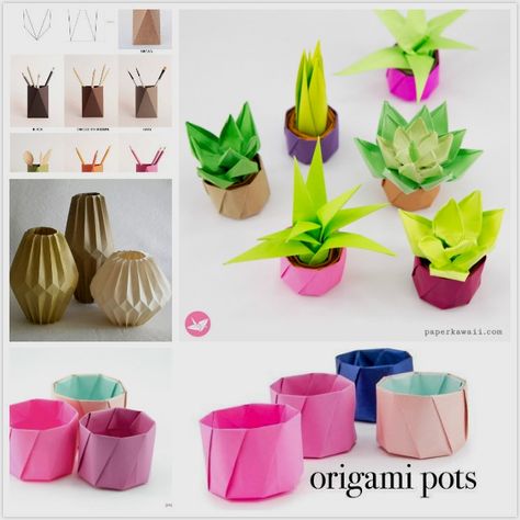 I suppose that most of us have plants in your house.Can you tell me what is the material of your pot?Plastic,soil ,ceramic and so on.Today I will show you a origami pot.This origami cup can be tall or short, made from 1 sheet of square paper, no glue or cuts required.Are you excited when you hear about it? Origami Pot, Paper Flower Pot, Origami Cup, Diy Flower Pot, Best Origami, Geometric Origami, Origami And Quilling, Cute Origami, Pot Vase