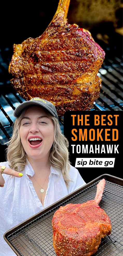 Smoked Tomahawk Steak, Traeger Smoked Turkey, Smoked Steak, Tomahawk Steak Recipe, Healthy Bbq Recipes, Smoked Pork Recipes, Pellet Smoker Recipes, Turkey Chops, Smoked Turkey Recipes