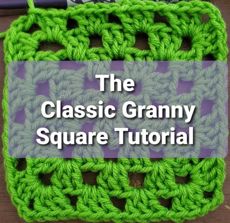 Classic Granny Square, Granny Square Pattern Free, Granny Square Tutorial, Quick Crochet Projects, Granny Square Bag, Granny Squares Pattern, Quick Crochet, Square Crochet, Granny Square Crochet Pattern