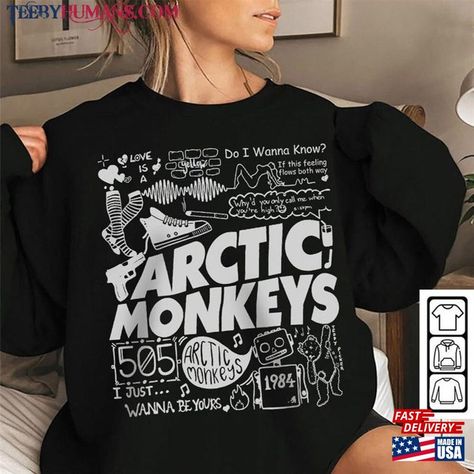 Arctic Monkey Doodle Art Shirt Vintage Merch Album Lyrics Sweatshirt Hoodie T-Shirt Unisex Check more at https://teebyhumans.com/product/arctic-monkey-doodle-art-shirt-vintage-merch-album-lyrics-sweatshirt-hoodie-t-shirt-unisex/ Arctic Monkeys Merch, Monkey Doodle, Outfit Outer, Arctic Monkey, 505 Arctic Monkeys, Monkey Shirt, Artic Monkeys, Art Shirt, Art Shirts