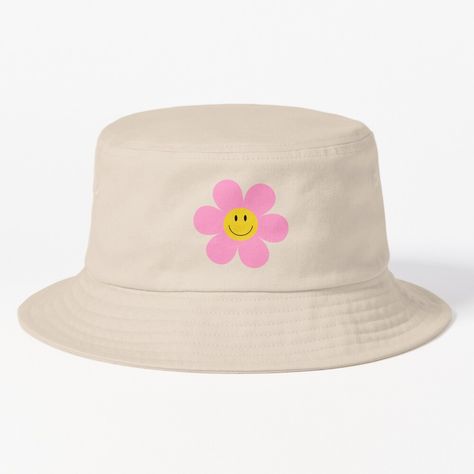 Get my art printed on awesome products. Support me at Redbubble #RBandME: https://www.redbubble.com/i/bucket-hat/Flower-Smiley-Smiling-Modern-Cute-flowers-Pastel-by-mirtoth/125940236.51XZU?asc=u Purple Bucket Hat, Green Bucket Hat, Flower Bucket Hat, Pink Bicycle, Pink Umbrella, Bucket Hat Design, Pastel Designs, Flower Bucket, White Tulips