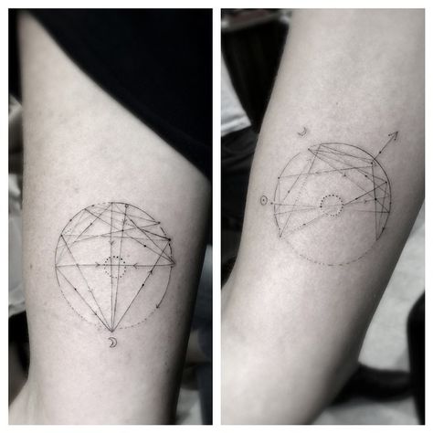 « Bff matchies situation with natal birth charts.. @gottahaveitvenice @sophieplanet » Dr Woo Tattoo, Birth Charts, Dr Woo, Astrology Tattoo, Tattoos Mandala, Map Tattoos, Aries Tattoo, Zodiac Tattoos, Tattoo Care