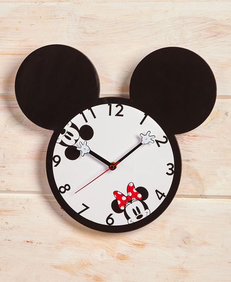 Wall Clock Kit Cat Clock, Mickey Mouse Wall, Mickey Mouse Kitchen, Mirror Vinyl, Disney Bedrooms, Wall Clock Classic, Disney Classroom, Led Wall Clock, Minnie Mouse Theme